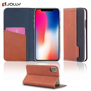 iPhone X滑り止め設計カード収納レザーケース